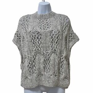 Antonelli Firenze Polidoro‎ Alpaca Blend Short Sleeve Open Knit Sweater Size XS